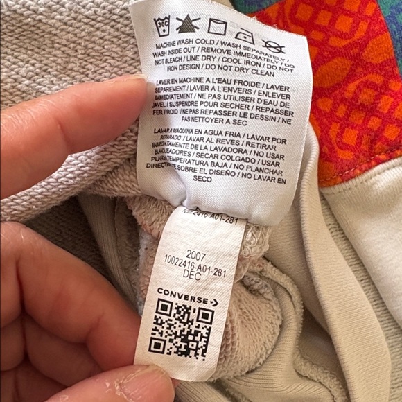 Gently Loved Limited Edition Chinese New Year Patchwork Converse Unisex Hoodie - Picture 5 of 14